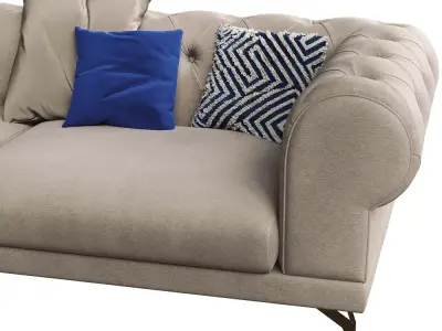 Luxury Chesterfield Corner Sofa Set  3D model