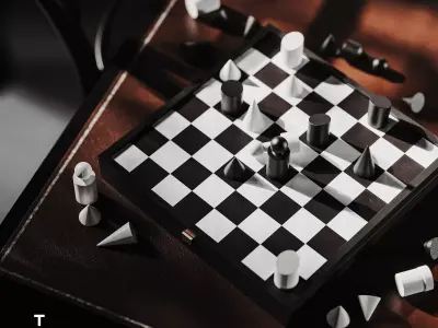 Conran Shop Leather Chess Set Free 3D model