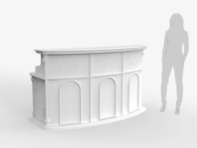 Luxury Reception Counter Desk 3 3D model