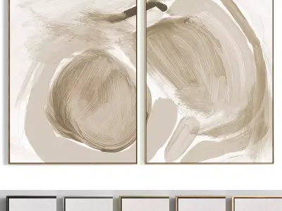 Plaster Two Photo Frame 254 Low-poly 3D model