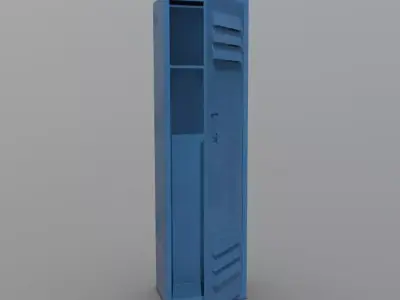 Locker metal Low-poly 3D model