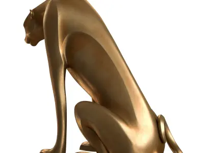 leopard sculpture 3D model purchase