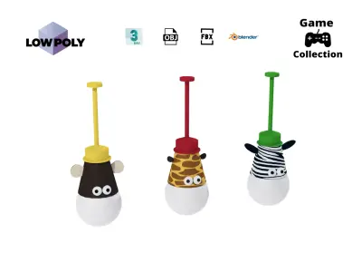 Animal lamps Low-poly 3D model