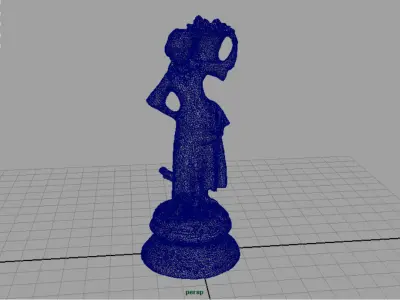 The grape picker Woman Low-poly 3D model