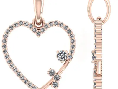 Diamond Heart Pendant 3D print model