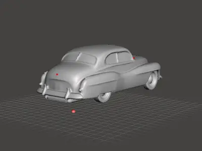 Orange Vintage Car 3D model