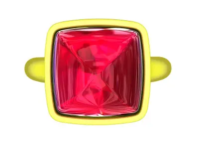 A7786 Caboncho Stone Women Ring 3D print model