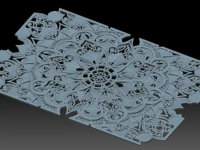 Ornament laser cut mandala 3D print model