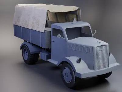 Opel Blitz Truck Low-poly 3D model