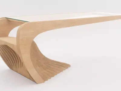 Woodbang Lucid parametric coffee table - Oak Wood Free 3D model