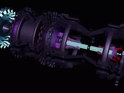 sci fi space iron piston 3D model