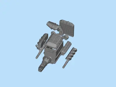 3D printable model ENGINE rccar or truck 3D print model