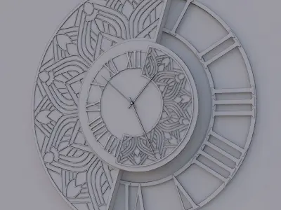 wall clock  Low-poly 3D model