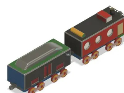 Engine Of a Train Low-poly 3D model