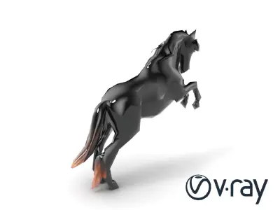Dynamic Black Horse 3D model pack Low-poly 3D model