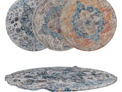 Round Rug Set  67 3D model
