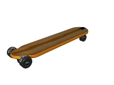 Realistic Wooden Longboard Skateboard Model Low-poly 3D model