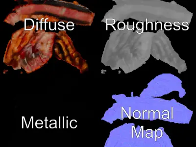 Grilled Steak Model Pack for Culinary Visualization Low-poly 3D model