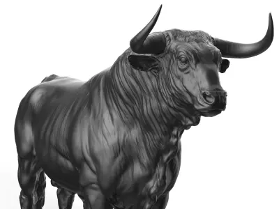 Bull - TPose - High Poly  3D model