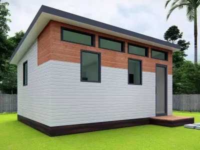 Small Tiny American House 3D Model Modern Minimal design 3D model