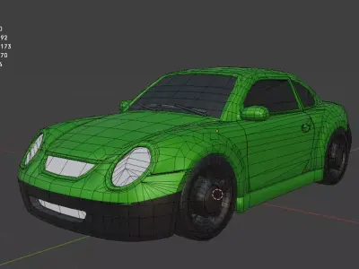 Customizable Car Low Poly  Low-poly 3D model