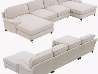 Restoration Hardware English Roll Arm Upholstered U-Chaise 3D model