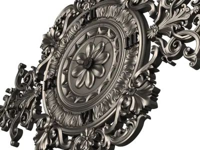 Classic Wall Clock 013 Chrome Low-poly 3D model