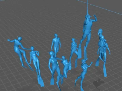 scuba diorama 3D print model