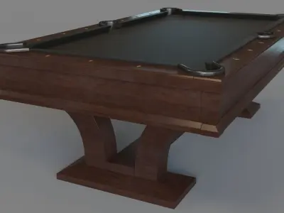 Mokolo Pool Table 8 Black Felt 3D model