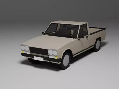Low Poly 1980s Utility Pickup 3D Model Free Download Car07 Free low-poly 3D model