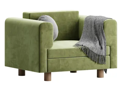 InMar Velvet Smoking Chair 3D model