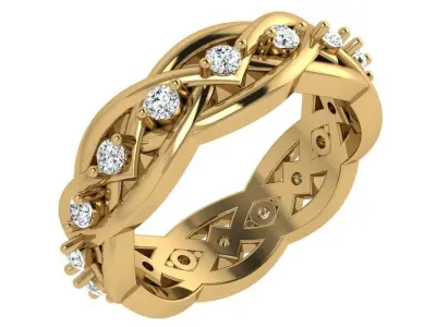 Twisted Diamond Band 4444 3D print model
