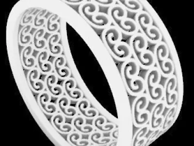Patterned Ring 3D model Texture 3D print model 3