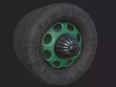 Wheel Cartoon Free low-poly 3D model