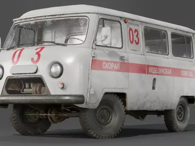 UAZ 452 Low-poly 3D model
