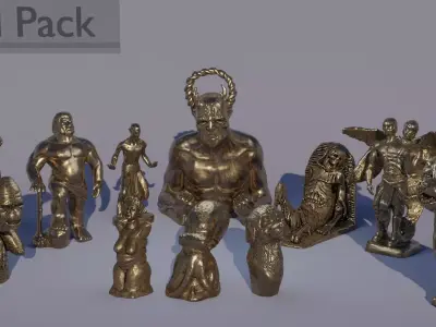 Idols Low-poly 3D model