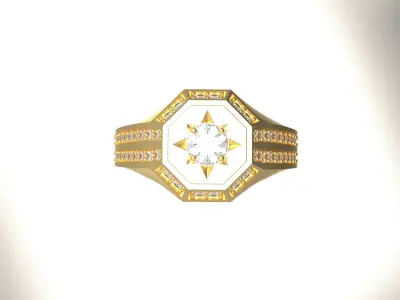 Mens Diamonds Ring 3D print model