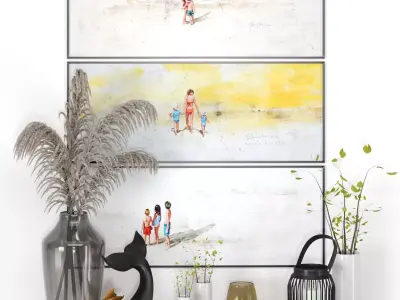 Decor Set -no11 By 2 Pieces Menendez Whale Sculpture 3D model