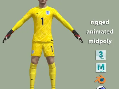 T-Pose Rigged Jordan Pickford England Euro 2024 3D model