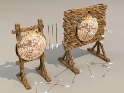 Target by arrow in 3D model Low-poly 3D model