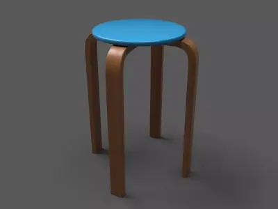 QuadStool 46cm Low-poly 3D model