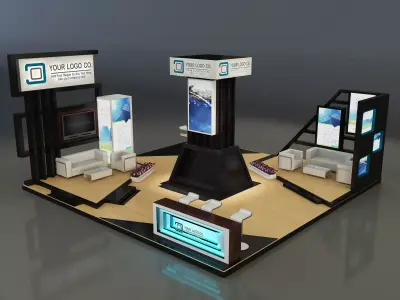 Booth Exhibition Stand a140 3D model