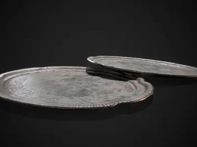 PBR Silver Plate Free low-poly 3D model