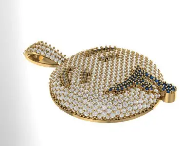 emoji gem pendant 3D print model