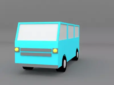 lowpoly simple van Low-poly 3D model