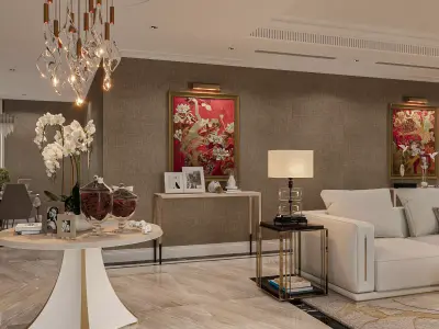 Luxury Living Room Modern Elegance  3D model