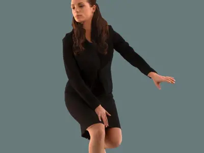 Low-poly set of 3D women driving a car 3D model