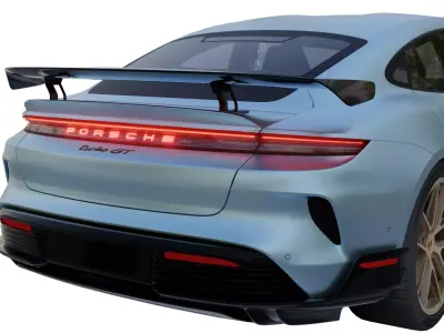 Porsche Taycan Turbo GT Weissach Package 2025 Low-poly 3D model