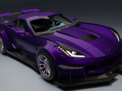 Chervrolet Corvette ZR1 Low-poly 3D model