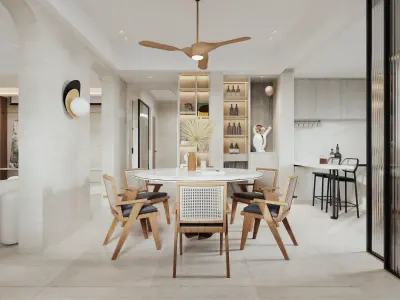 modern living room dining room interior scenes 55 3D model